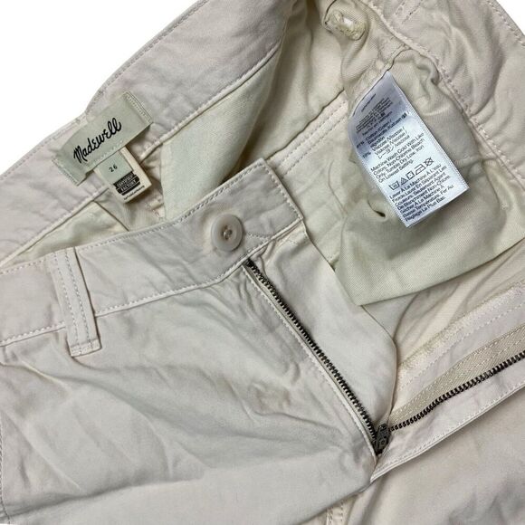 Madewell Pants Womens 26 Cream Cargo Garment Dyed Low Slung Straight High Waist - Picture 4 of 13
